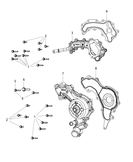 2020 Jeep Wrangler Water Pump & Related Parts Diagram 4 - Thumbnail
