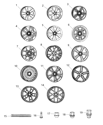 2017 Dodge Charger Wheel Aluminum Diagram for 5PN351XFAA