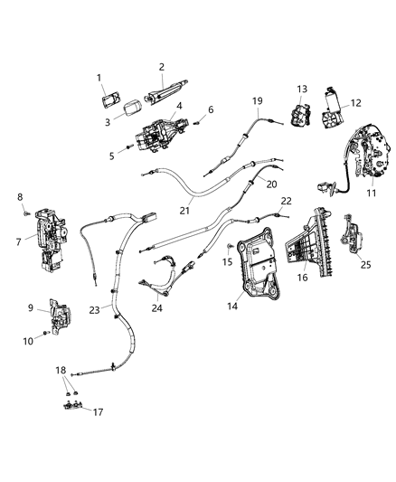 Lock Actuator, Driver Side Diagram for 68314779AD