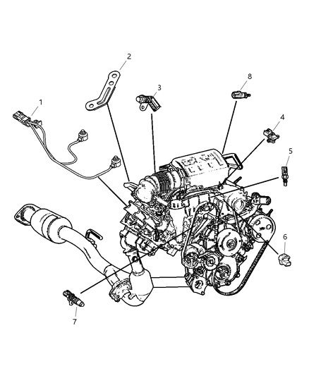 2005 Jeep Liberty Sensors - Engine Diagram 2 - Thumbnail