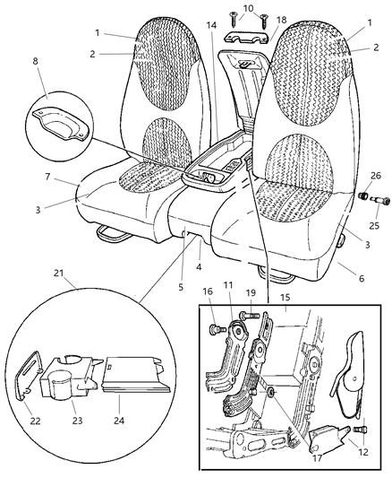 1998 Dodge Dakota Cover Hinge Diagram for SD741AZAA