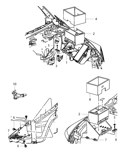 2016 Ram 3500 Pickup Battery Tray & Support Diagram 2 - Thumbnail