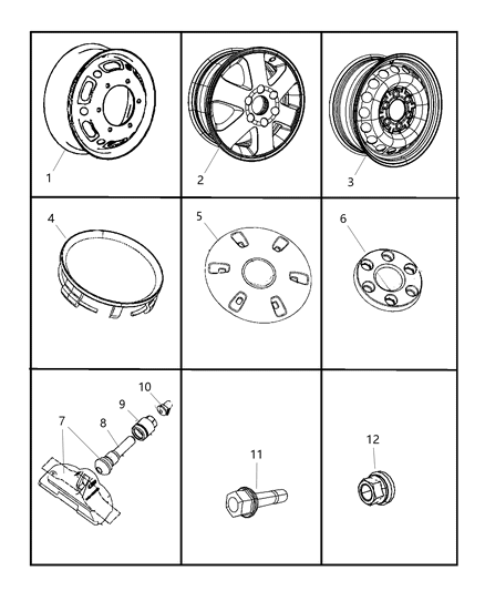 2009 Dodge Sprinter 2500 Wheel, Steel, Black Diagram for 1VB07DX9AA