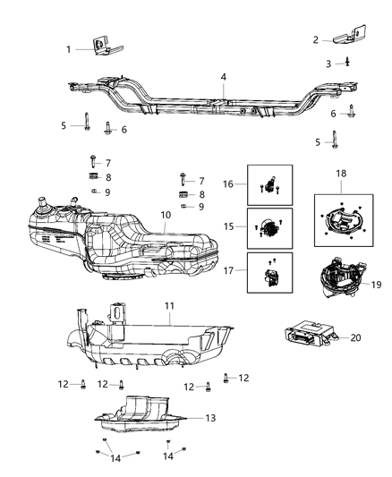 2019 Jeep Cherokee Upper Molding Rivet Diagram for 6509103AA