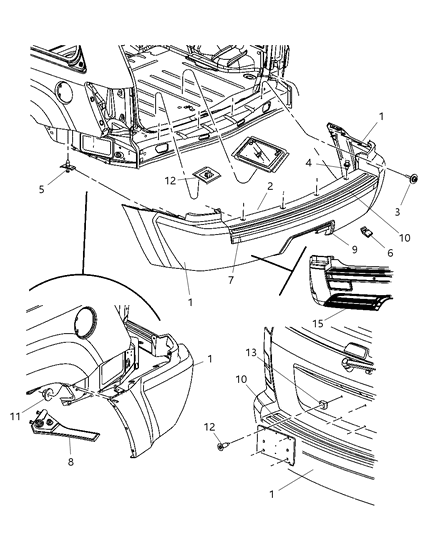 2010 Jeep Grand Cherokee Fascia, Rear Diagram
