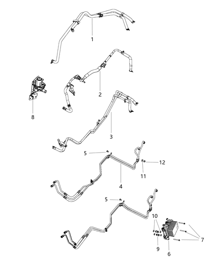 2016 Ram 1500 Hose Heater Core Supply And Return Diagram for 55056906AD