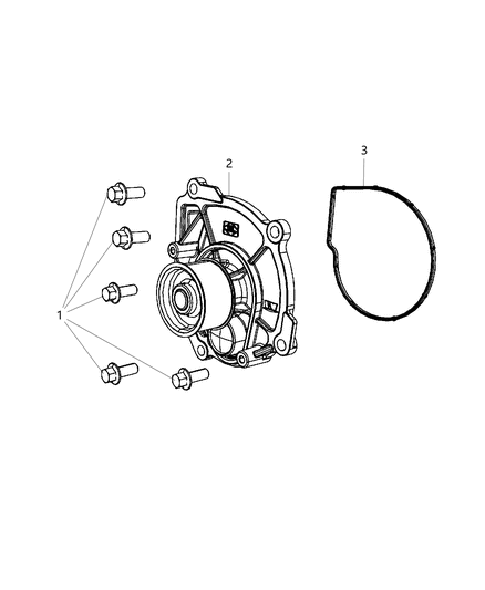 2018 Jeep Wrangler JK (Previous-generation) Water Pump & Related Parts Diagram 1 - Thumbnail