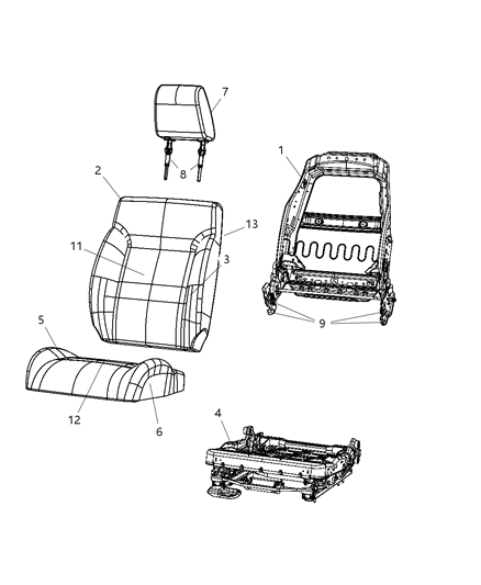 2007 Dodge Nitro Front Seat Diagram 4 - Thumbnail