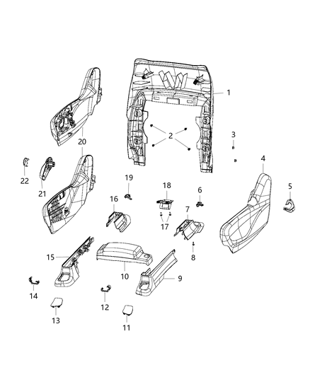 2017 Chrysler Pacifica Recline Handle, Black/Gray, Front Passenger Side Diagram for 5RT06PD2AA