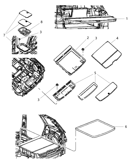 2012 Dodge Journey Lid Load Floor Diagram for 1CU76DX9AB