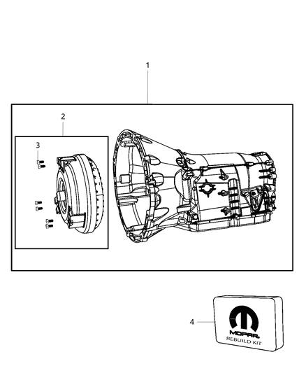 2008 Dodge Nitro Transmission / Transaxle Assembly of Automatic Transmission Diagram 2 - Thumbnail