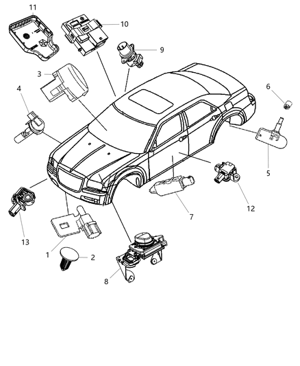 2011 Chrysler 300 Sensor Washer Fluid Level Diagram for 68125521AA