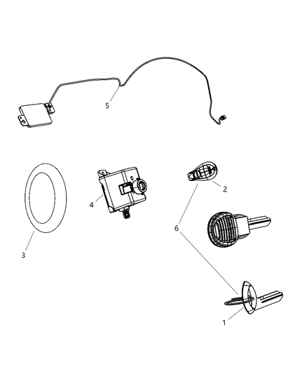 2009 Dodge Grand Caravan Receiver Wireless Ignition Node Diagram for 5026874AB