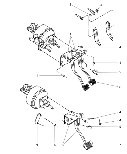 1998 Jeep Wrangler Brake Pedals Diagram 1 - Thumbnail