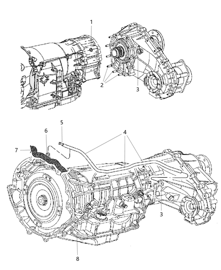 2007 Jeep Grand Cherokee Transfer Case Mounting & Venting Diagram 1 - Thumbnail