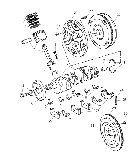 2003 Dodge Ram 3500 Piston Pin And Rod Diagram for 5086010AA