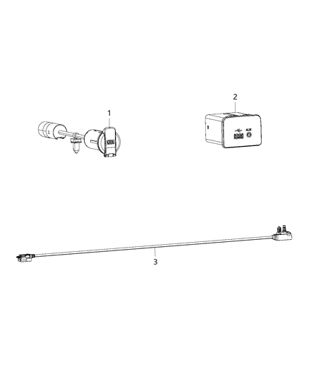 2017 Ram 3500 Cab Chassis(<10K lb.) U Connect Media & Charging Center Diagram