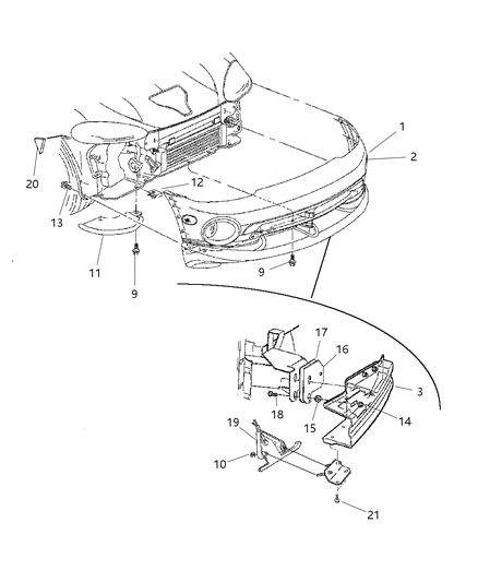 1999 Dodge Viper Fascia Front [Apv] Diagram for SV531A9AB