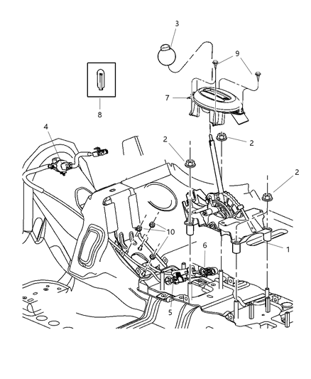 2006 Chrysler PT Cruiser Gearshift Control of Automatic Transmission Diagram 4 - Thumbnail
