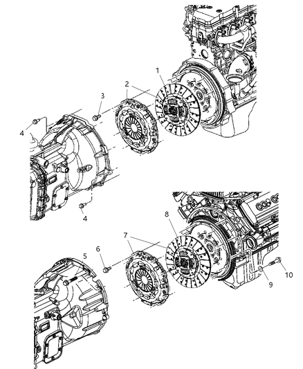 2006 Dodge Ram 2500 Clutch Kit Pressure Plate And Disc Diagram for 52104724AC