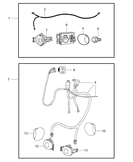 2008 Dodge Ram 3500 Lamp And Bracket Fog Lamp Diagram for 55077474AC
