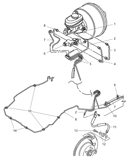 2004 Jeep Wrangler Brake Lines & Hoses, Front Diagram 2 - Thumbnail