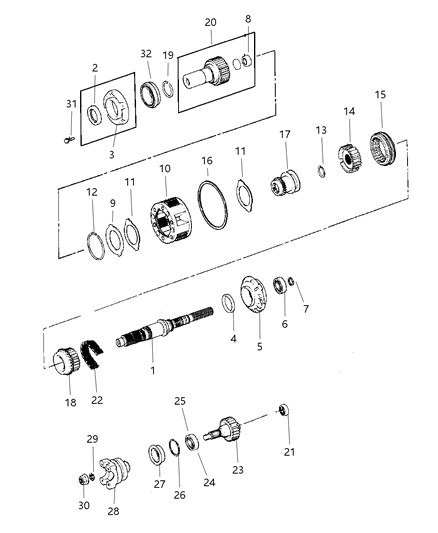 2004 Jeep Liberty Output Shaft Seal Diagram for 5015847AA
