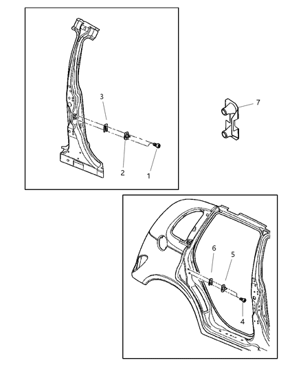 2001 Chrysler PT Cruiser Striker Front & Rear Doors Diagram