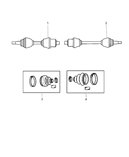2002 Chrysler 300M Axle Assembly, Front Driver Side Diagram for 5074003AA