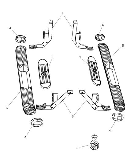 2009 Dodge Ram 3500 Pickup Running Boards & Side Steps Diagram
