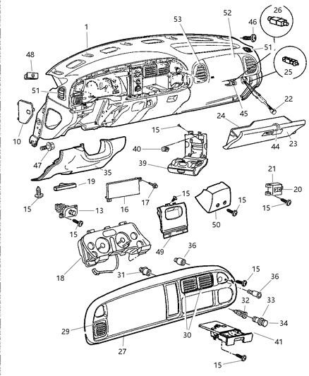 1998 Dodge Ram 1500 Switch Headlamp Diagram for 56021892AA