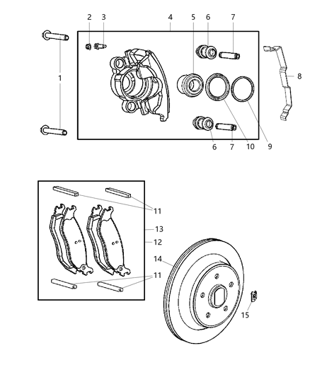 2005 Jeep Liberty Caliper Disc Brake Diagram for 5093279AA