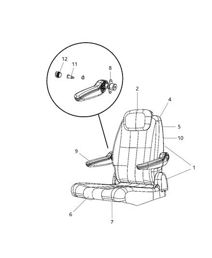 2009 Dodge Grand Caravan Rear Seat - Quad Diagram 5 - Thumbnail