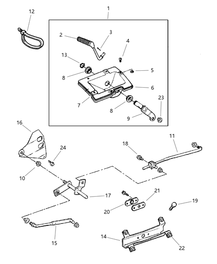 1997 Jeep Cherokee Gearshift Controls of Transfer Case Model Diagram 1 - Thumbnail