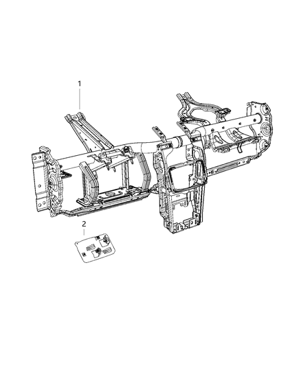 2020 Dodge Journey Instrument Panel & Structure Diagram 2 - Thumbnail
