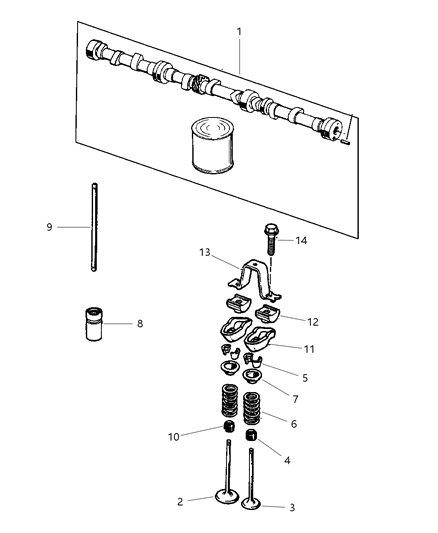 2000 Jeep Cherokee Camshaft & Valves Diagram 3 - Thumbnail