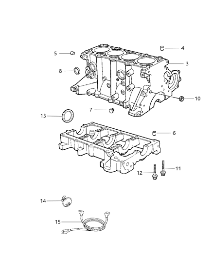2005 Chrysler PT Cruiser Cylinder Block & Related Parts Diagram 4 - Thumbnail
