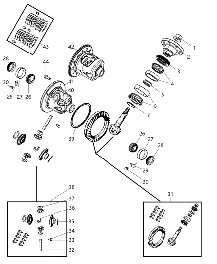 2009 Dodge Dakota Differential Assembly Diagram 2 - Thumbnail