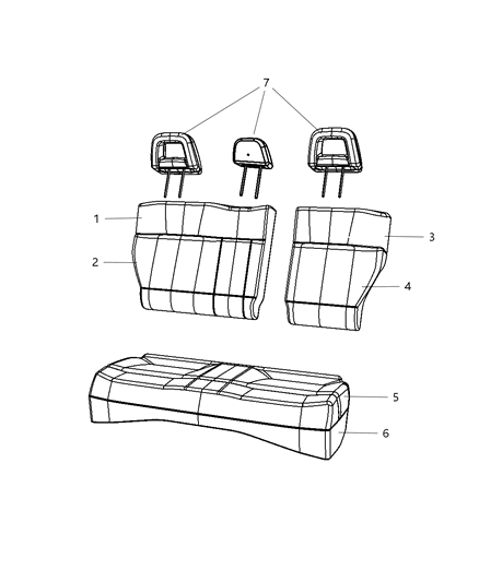2008 Dodge Caliber Rear Seat - Split Seat Diagram 4 - Thumbnail