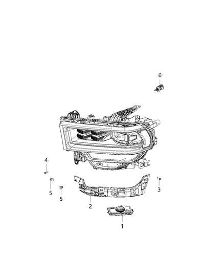 2020 Ram 5500 Parts, Headlamp Service Diagram 1 - Thumbnail
