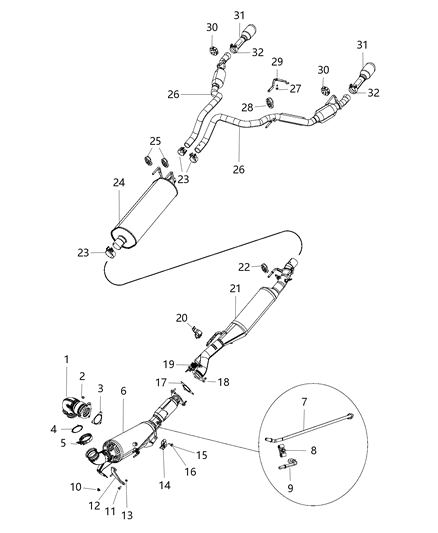 2015 Ram 1500 Tail Pipe Diagram for 68271071AA