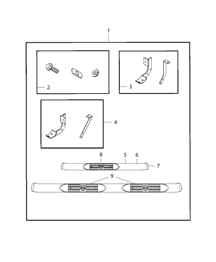 2008 Dodge Ram 4500 Step Pad Side Step Diagram for 5183054AB