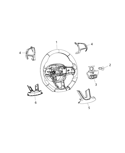 2016 Dodge Charger Steering Wheel Assembly Diagram 2 - Thumbnail