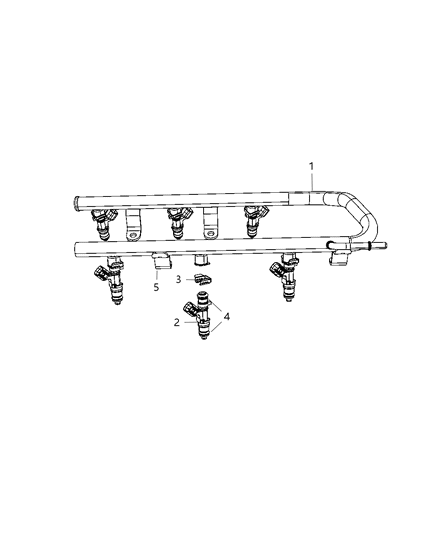 2008 Dodge Grand Caravan Fuel Rail & Injectors Diagram 3 - Thumbnail