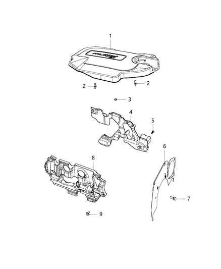 2018 Jeep Compass Engine Cover & Related Parts Diagram 2 - Thumbnail