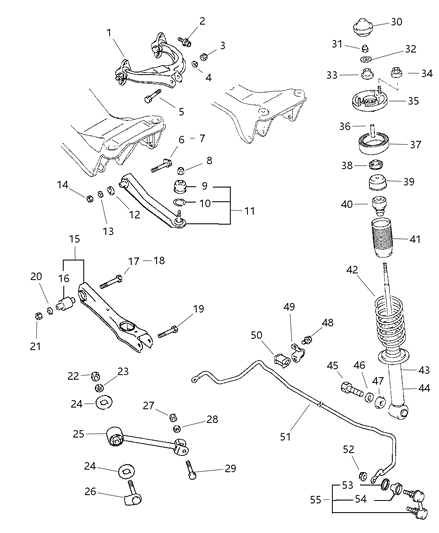1997 Dodge Avenger Stabilizer Bar Bushing Diagram for MR297507