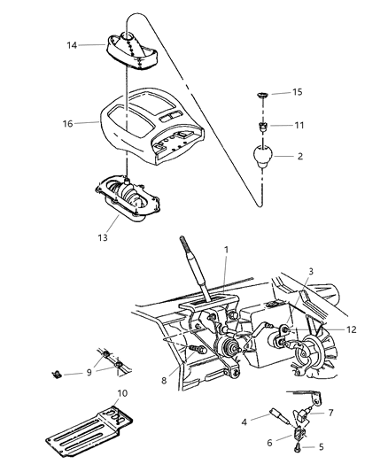 1999 Dodge Durango Controls , Transfer Case Diagram 2 - Thumbnail