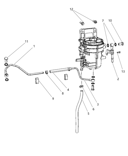 2007 Dodge Ram 3500 Pickup Fuel Filter Diagram 1 - Thumbnail
