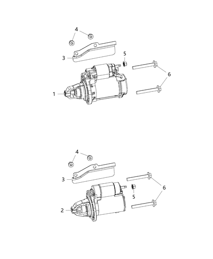 2014 Ram 1500 Starter Engine Diagram for R4801852AB