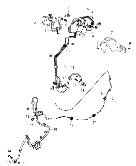 2019 Ram 2500 Module Anti-Lock Brake System Diagram for 68453770AC
